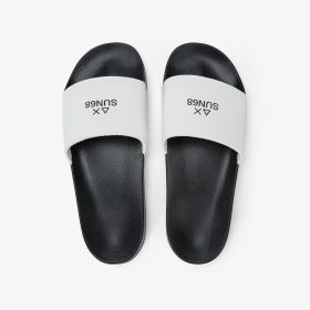Black/white PU slides