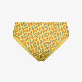 Yellow/orange printed nylon swim briefs