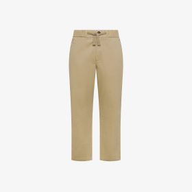 Pantaloni chino in cotone con coulisse beige