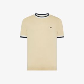 Beige cotton knit T-shirt