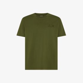 T-shirt in cotone effetto vintage verde militare