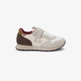 Sneaker Girl's Ally Vintage in suede e nylon bianco panna