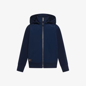 Felpa in cotone e nylon con zip navy blue