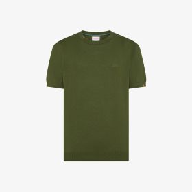 Dark green cotton knit T-shirt
