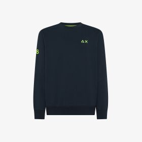 Felpa girocollo in cotone blu navy