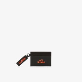 Portacarte con logo nero