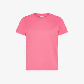T-shirt girocollo in jersey di cotone fucsia