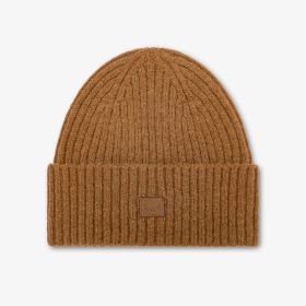 Berretto beanie in lana e alpaca marrone cacao