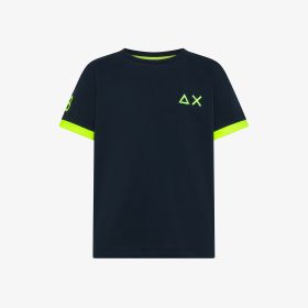 T-shirt in piquet di cotone blu navy