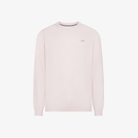 Maglia girocollo in cotone e lana rosa