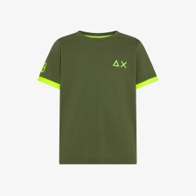 T-shirt in piquet di cotone verde scuro