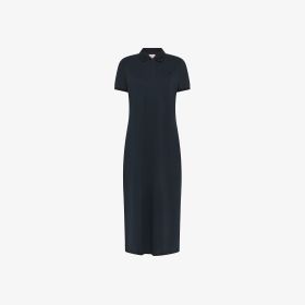 Navy blue cotton piqué polo dress