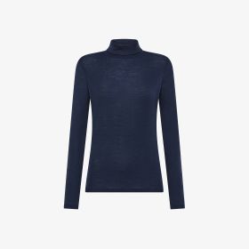 Navy blue wool turtleneck t-shirt