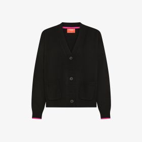 Cardigan in misto lana e cashmere nero