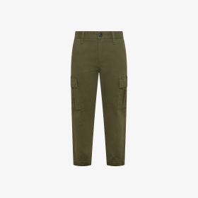 Pantaloni cargo in cotone militare scuro