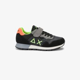 Black Boy's Jaki Fluo nylon and suede sneaker