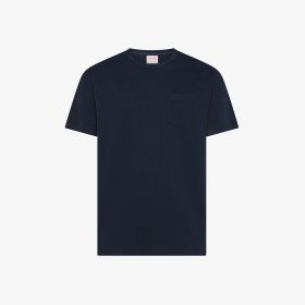 T-shirt in cotone con taschino navy blue