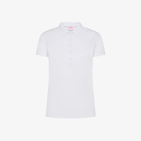 Polo in piquet di cotone bianco