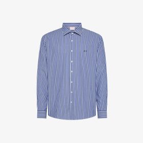 Navy blue/white striped cotton shirt
