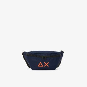 Marsupio in nylon con logo navy blue