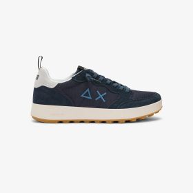 Sneaker Genius in nylon e suede blu navy