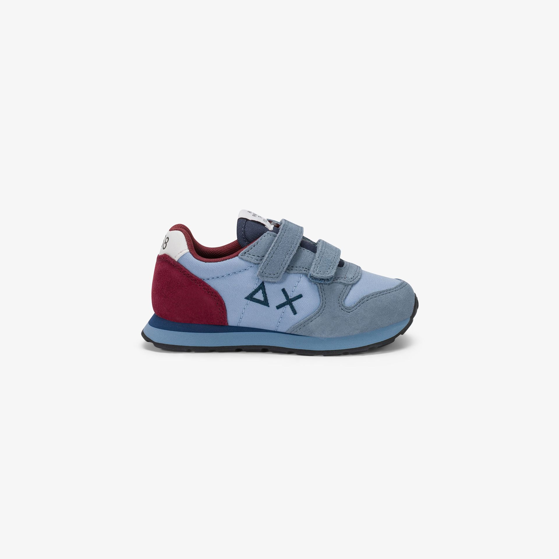 Sky blue Boy's Tom Multicolor nylon and suede sneaker