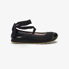 Black Ally Etoile nylon ballet flats