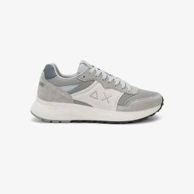 Light grey Sun Daddy nylon and suede sneaker