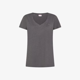 T-shirt a maniche corte in jersey di lino nero inchiostro