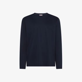 Navy blue jersey t-shirt with long sleeves