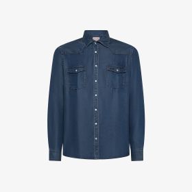Navy blue denim shirt