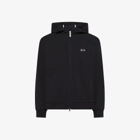 Giacca in soft shell con cappuccio nero