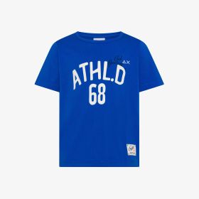 T-shirt in cotone con stampa royal blue