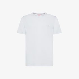 White cotton piqué t-shirt