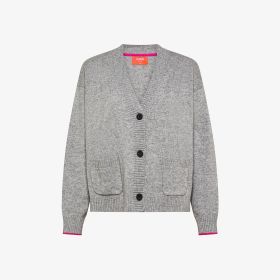 Cardigan in misto lana e cashmere grigio chiaro