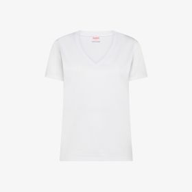 White cotton V-neck T-shirt