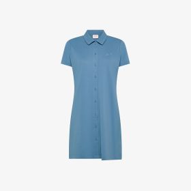 Avio blue cotton piqué dress