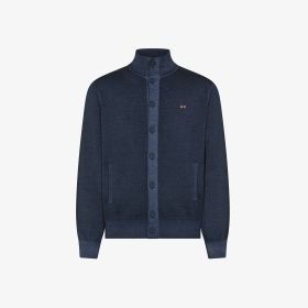 Cardigan in lana vintage con bottoni navy blue
