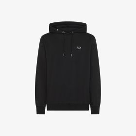 Felpa in cotone con cappuccio nero