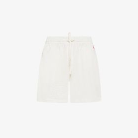 Off white linen jersey shorts