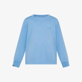 T-shirt girocollo in cotone effetto vintage sky blue