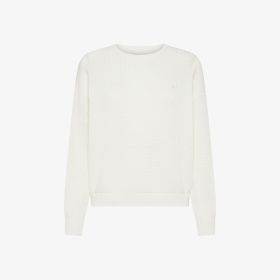 Off white ribbed cotton jumper
