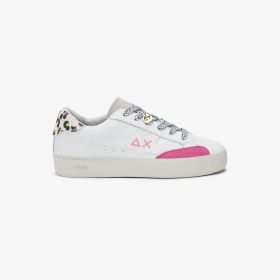 Sneaker Girl's Katy in pelle bianco/rosa bubble gum