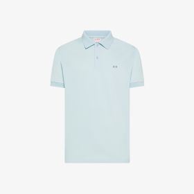 Polo con stampa paisley in cotone azzurro