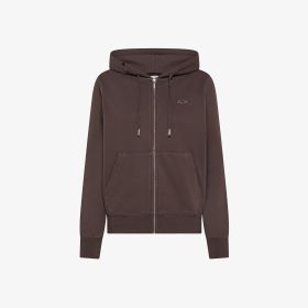 Brown cotton zip sweatshirt