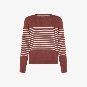 Cacao brown/off white striped cotton jumper