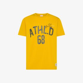 T-shirt in cotone con stampa giallo sole