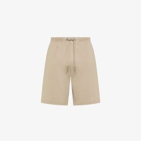 Stone grey cotton piqué Bermuda shorts