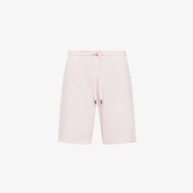 Pink cotton fleece Bermuda shorts