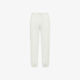 Pantaloni in felpa di cotone bianco panna